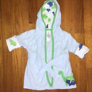 NWOT Carter’s Baby Blue Hooded Dinosaur Bath Robe